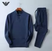 Trainingsanzug armani jogging homme sport long sleeves trousers 2piece  bleu